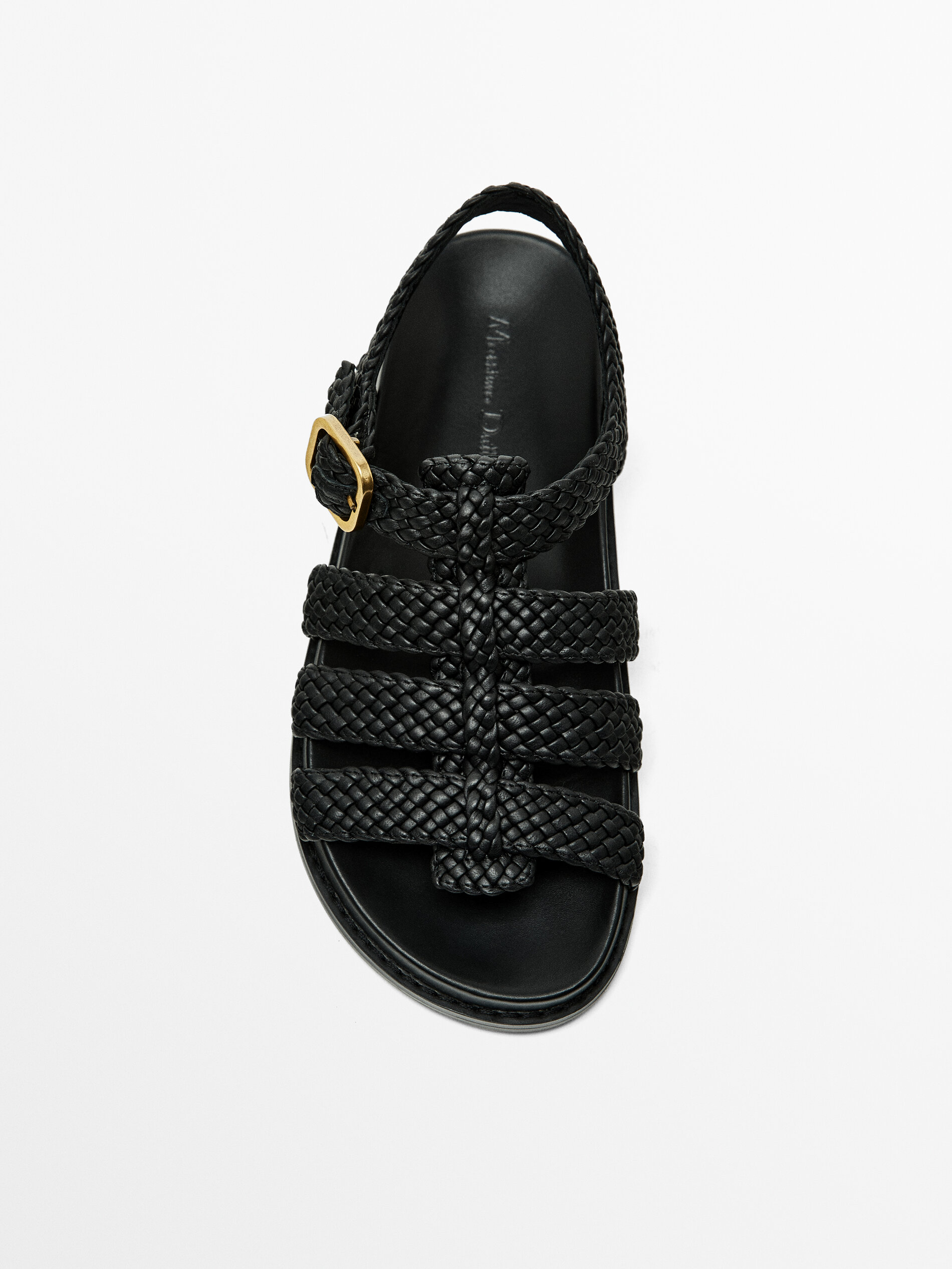 Geflochtene sandalen flach Clearance